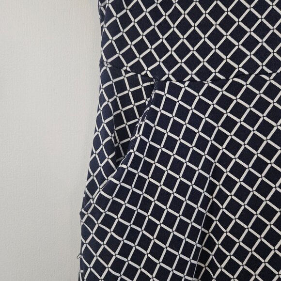 New York & Company Aline Scoop neck Sleeveless Navy Geo Print Small Dress - Picture 4 of 9